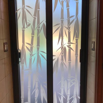 Decorative Bamboo film design for sliding doors