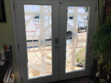 HN300M with clear background. white frost design with 3 concentric circles to resemble circular tubes. building door design with shaded white frost and clear background.