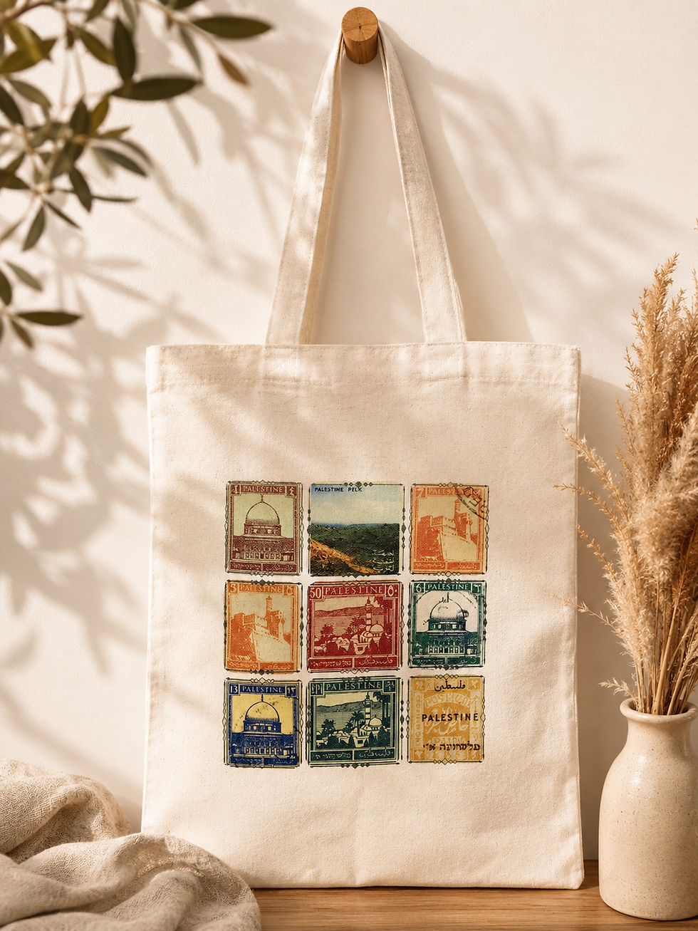 Thumbnail: Vintage Palestine Stamp Tote Bag