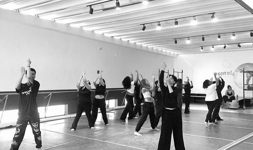 O grupo de dança Red Hot ensaiando a coreografia de Black Swan do BTS - foto : Sofia Mendes e Maria Júlia Moreira