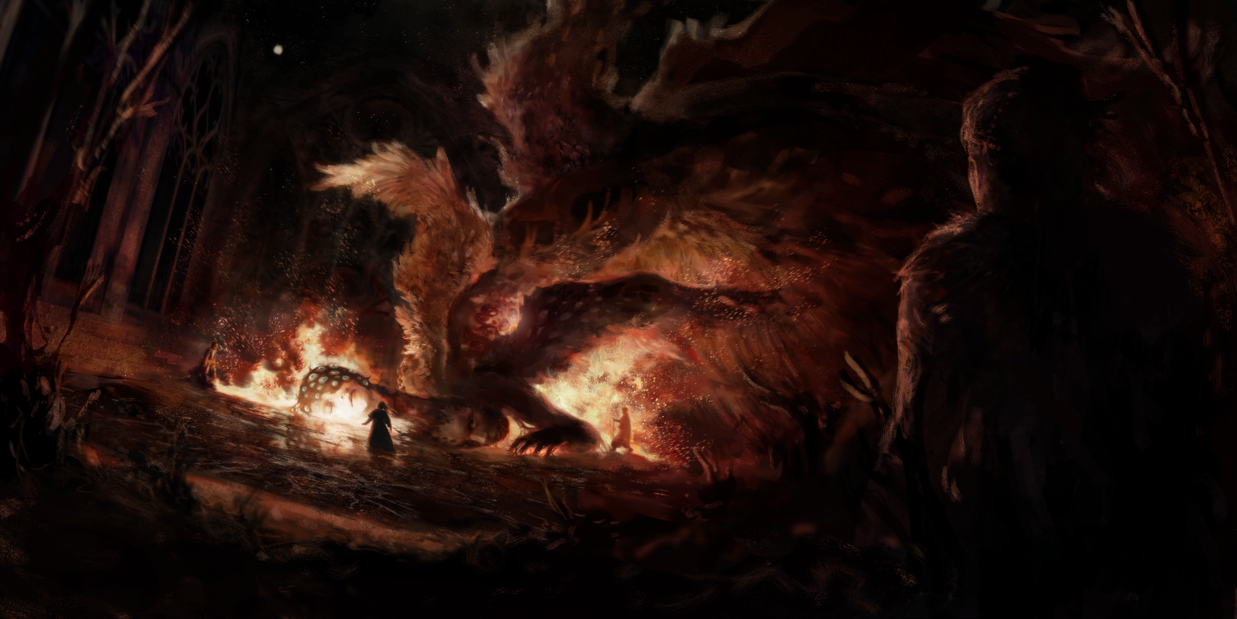 creature design concept art gothic church 