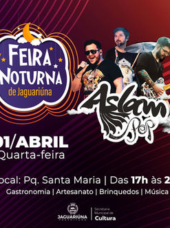 Parque Santa Maria recebe a feira noturna de Jaguariúna nesta quarta-feira.