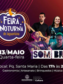 Hoje tem feira noturna de Jaguariúna no parque Santa Maria.