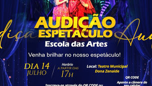 Cultura abre inscrições para audição de novo espetáculo da Escola  das Artes