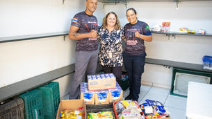 Jaguar Stadium dos mais de 190 quilos de alimentos ao Fundo Social de Jaguariúna