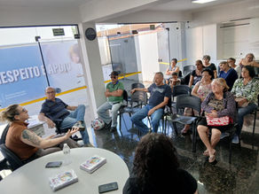 CRAS centro promove ação do Agosto Lilás para conscientização sobre a violência contra mulher.