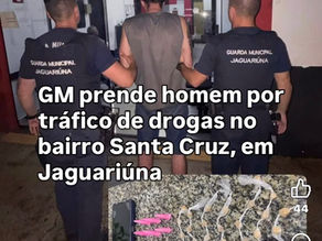 GM prende homem por tráfico de drogas no bairro Santa Cruz  em Jaguariúna