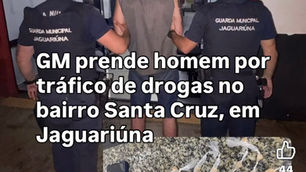 GM prende homem por tráfico de drogas no bairro Santa Cruz  em Jaguariúna