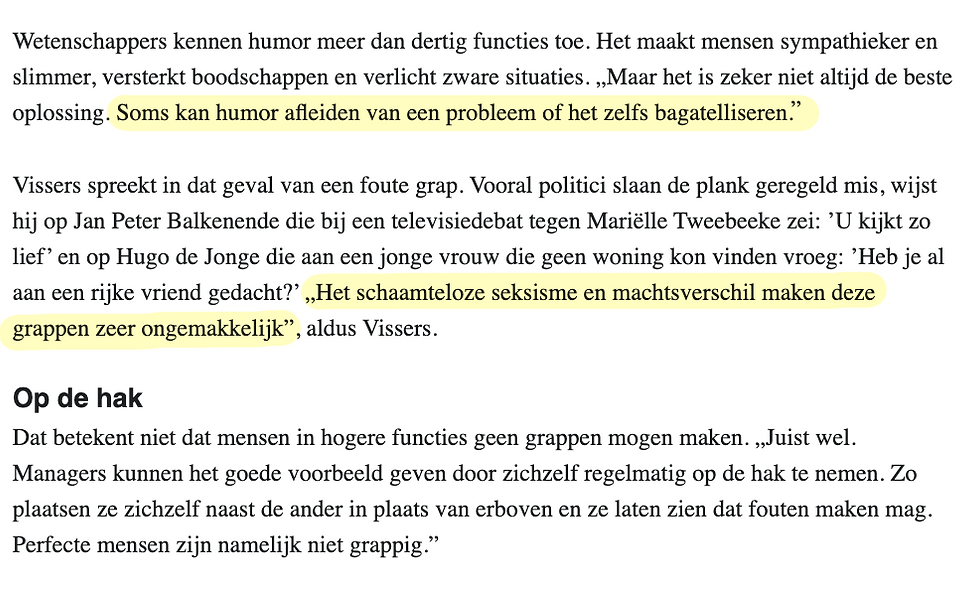 Maarten Vissers Humor Loont in De Telegraaf