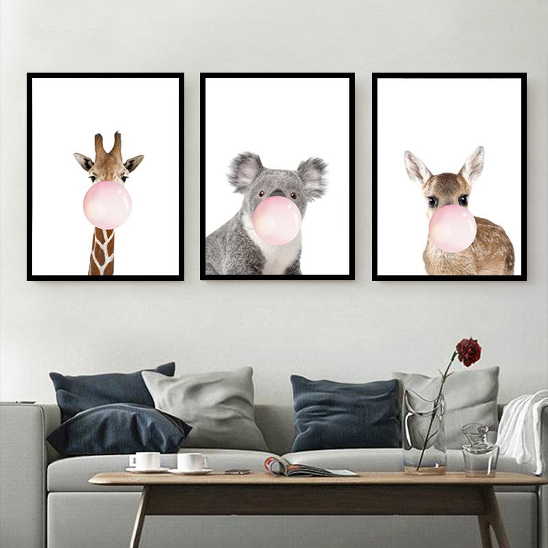 Blowing Bubbles Canvas Print with Frame (Set of 3)