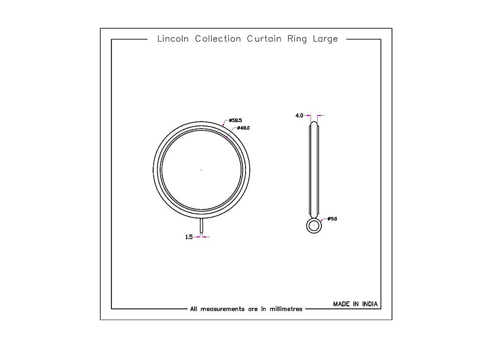 थंबनेल: Hobknobs Curtain Rings Pack of 6 (Outer 60mm)