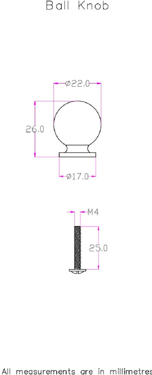 Thumbnail: Ball Shaped Knob (22 mm Dia)