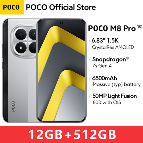 NEW POCO M8 Pro 5G Smartphone Global Version Snapdragon 7s Gen 4