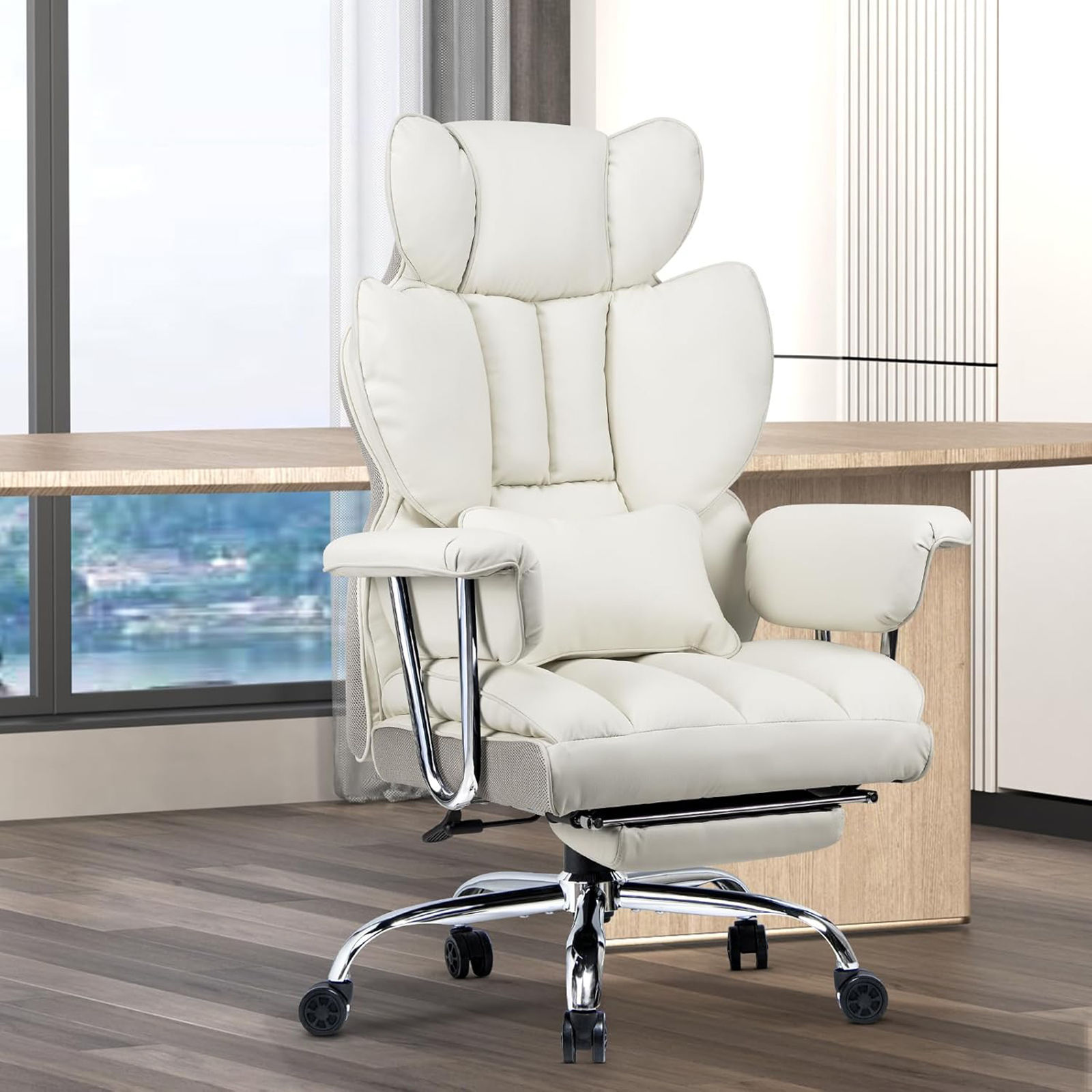 Executive Office Desk Chairs PU Computer Recliner Heavy Duty Leather Chair Home