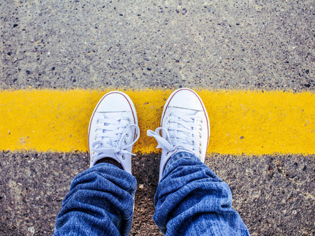 @ feet standing at line, and not going over the line.