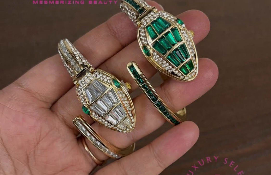 Snake Watch with Crystal(Green)