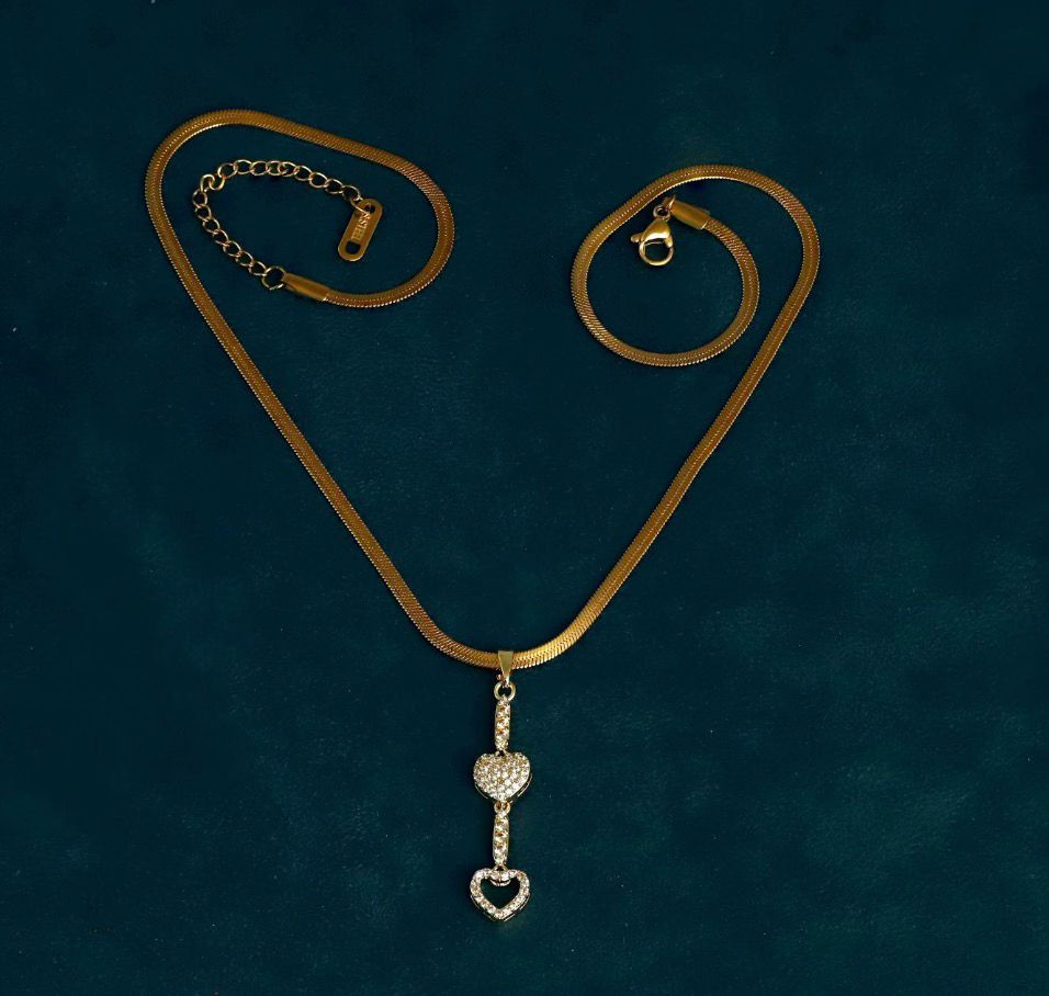 Duo heart Spark Chain Pendants