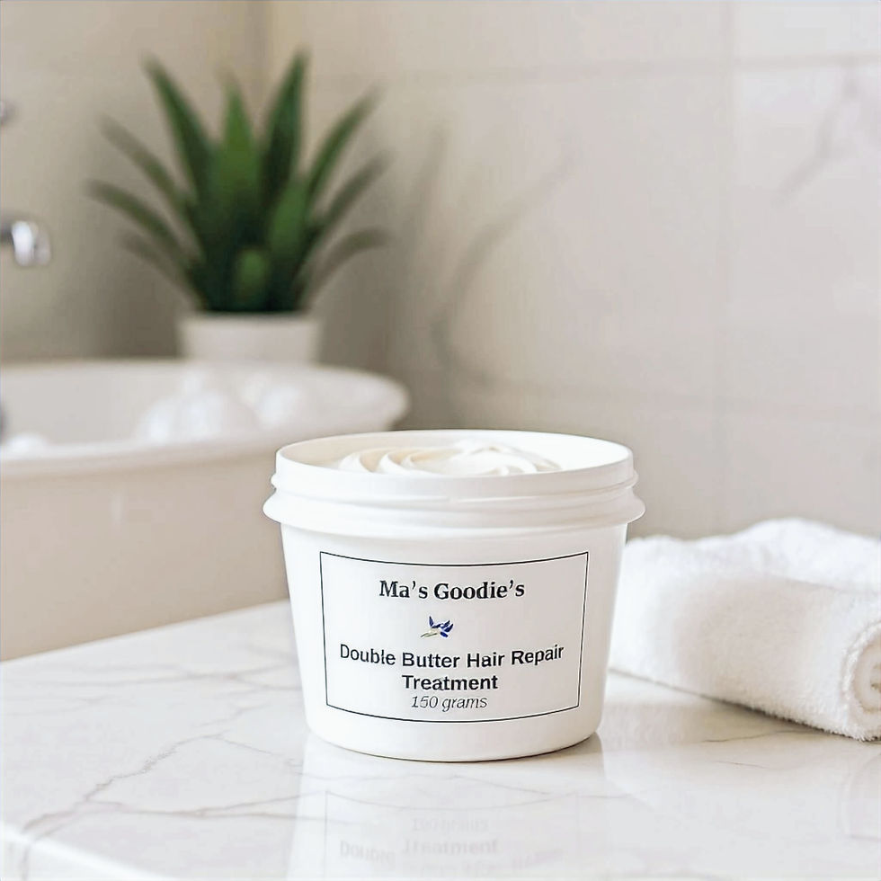 Double Butter Hair Repair Treatment high angle view