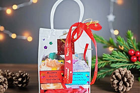 Christmas Magic artisan soap high angle view