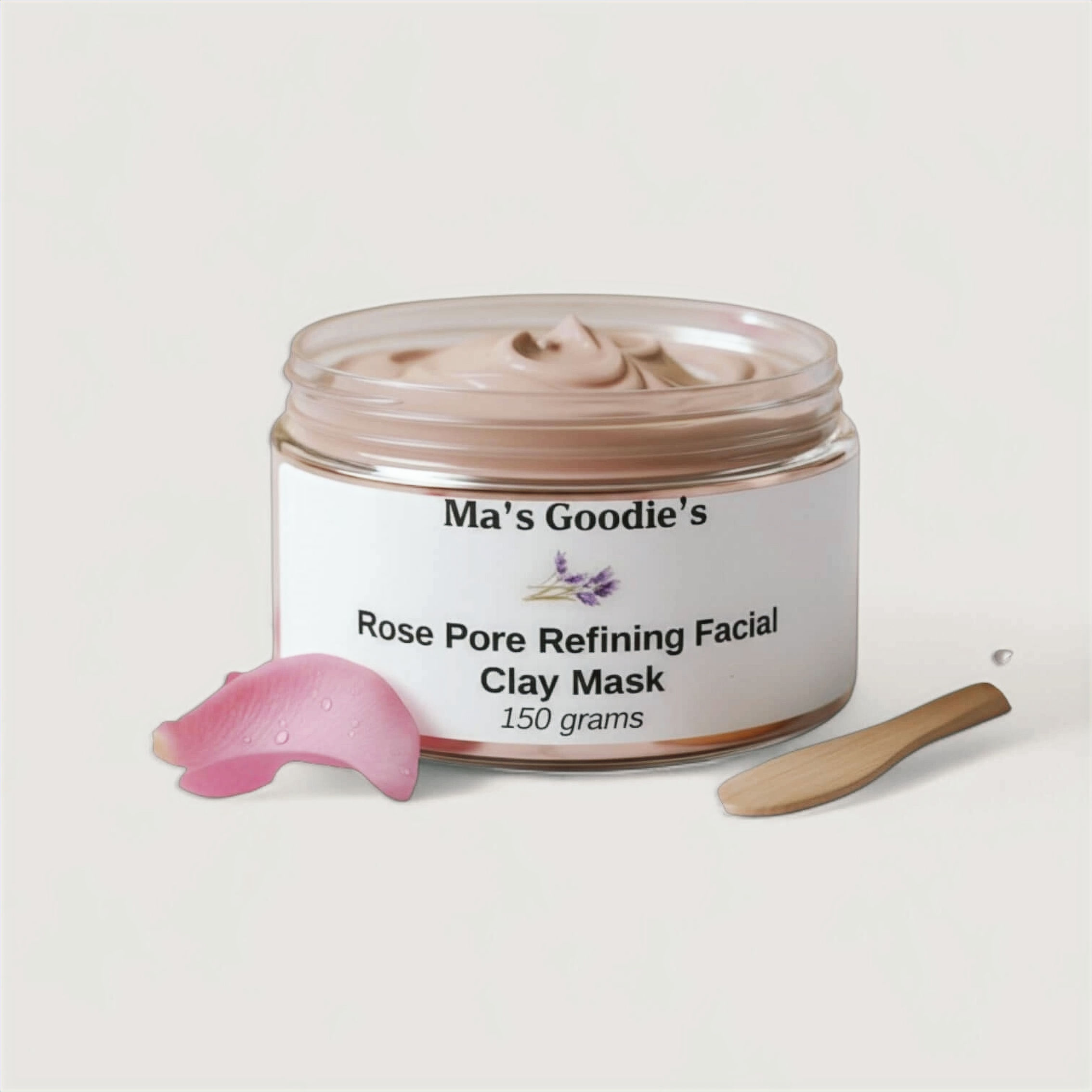 NZ Made Rose Clay Natural Pore Refining Facial Mask high angle view