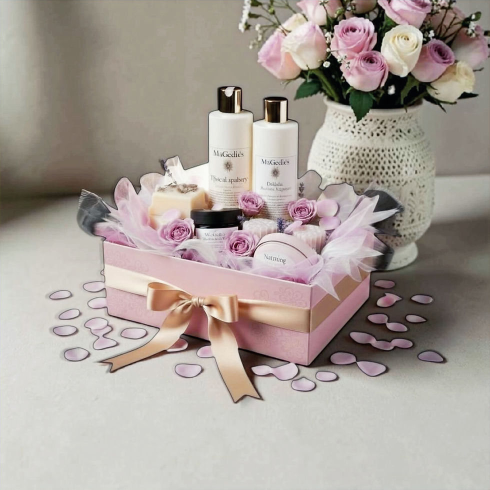 With Love Gift Box For Her - Luxury Bath & Body Pampering Set high angle view