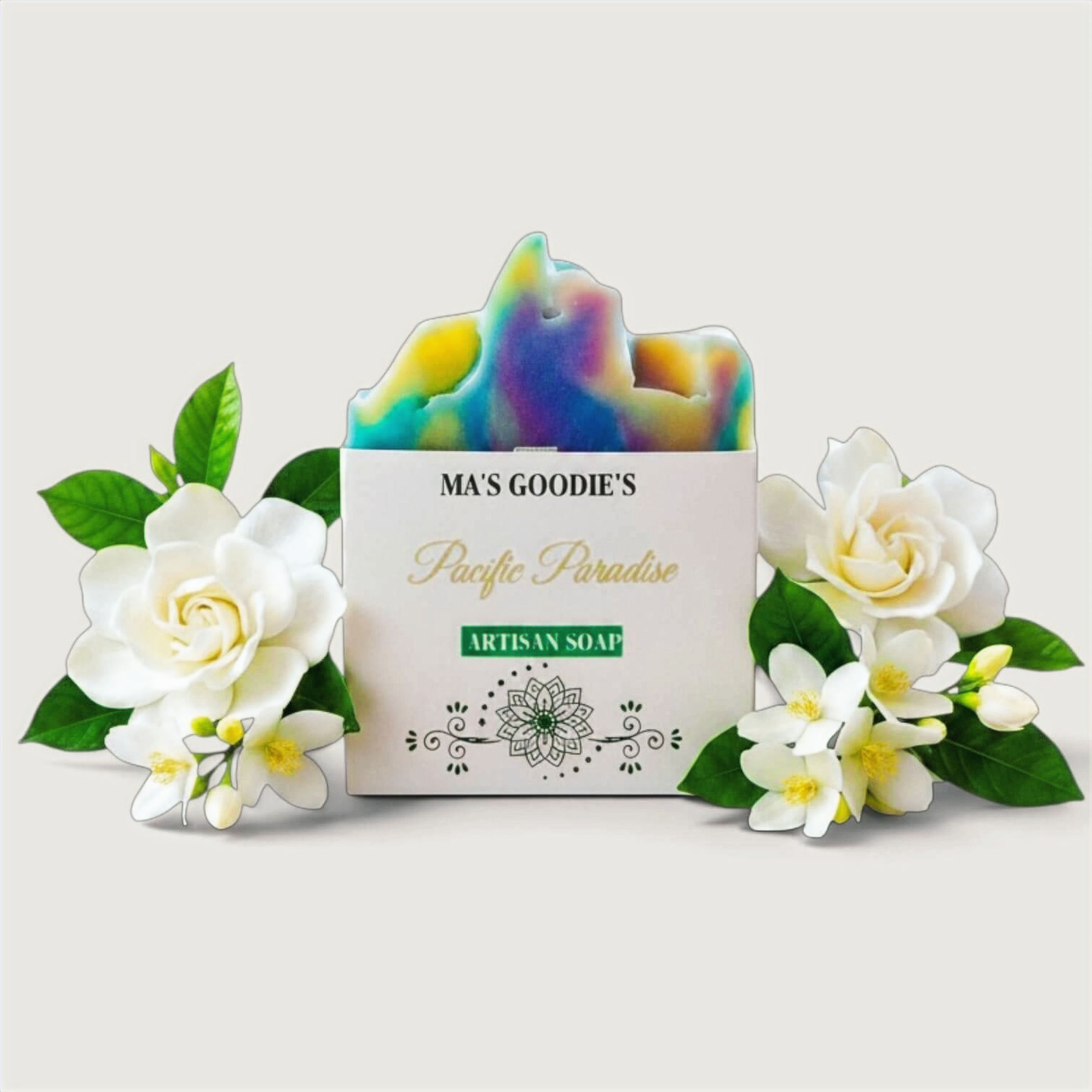 Pacific Paradise Artisan Soap Bar high angle view