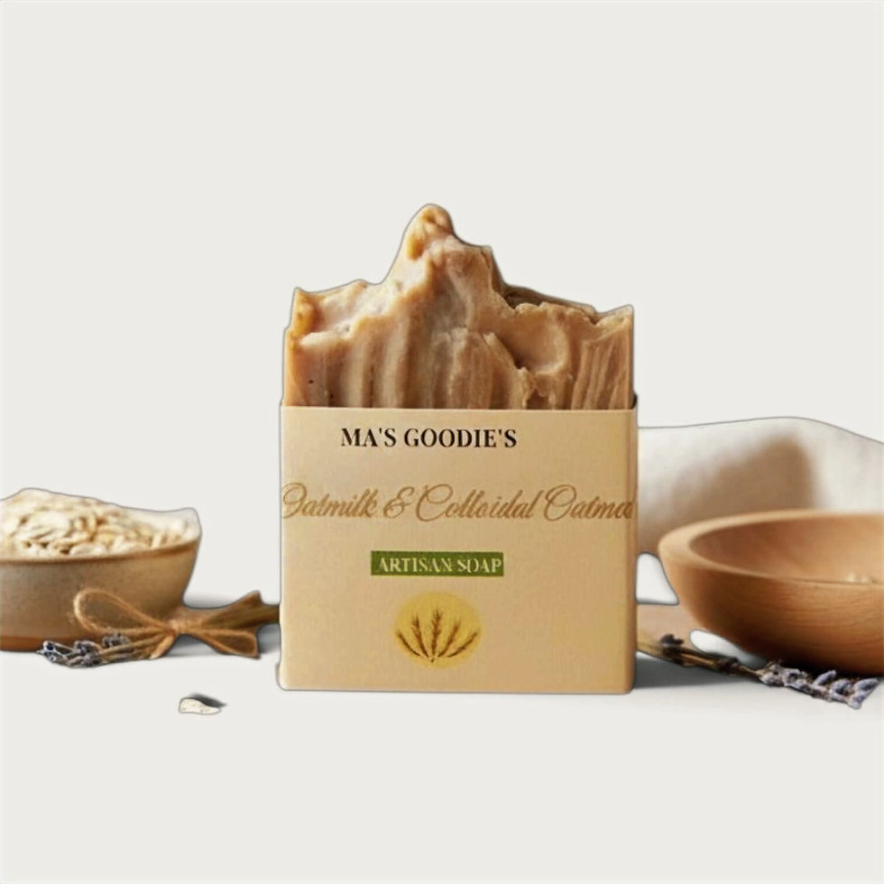 Oat Milk & Colloidal Oatmeal Artisan Soap Bar high angle view