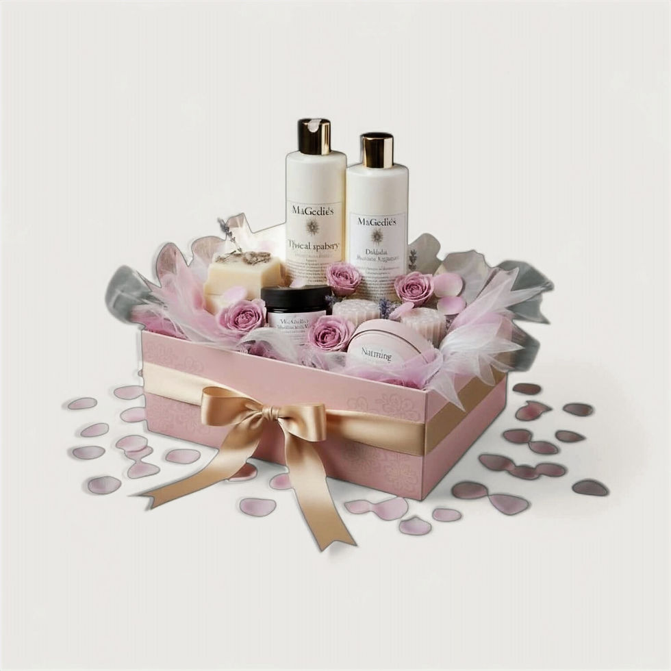 With Love Gift Box For Her - Luxury Bath & Body Pampering Set high angle view
