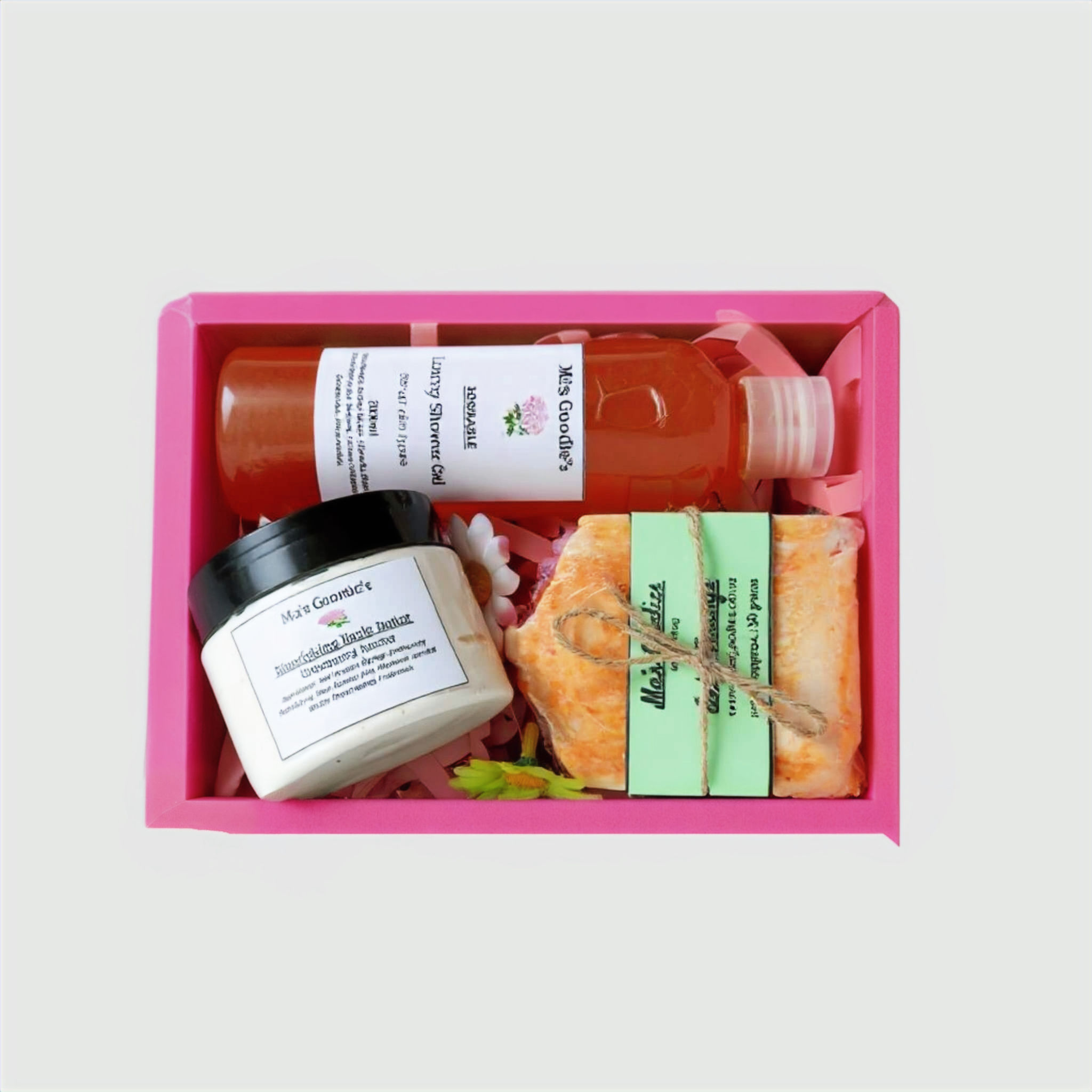 Shower and Body Treats Gift Box-Luxurious Skincare Set high angle view
