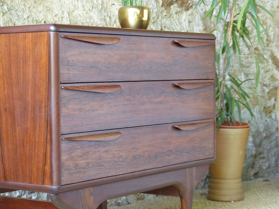 Miniature : Commode scandinave palissandre de Rio vintage - commode coiffeuse  scandinave