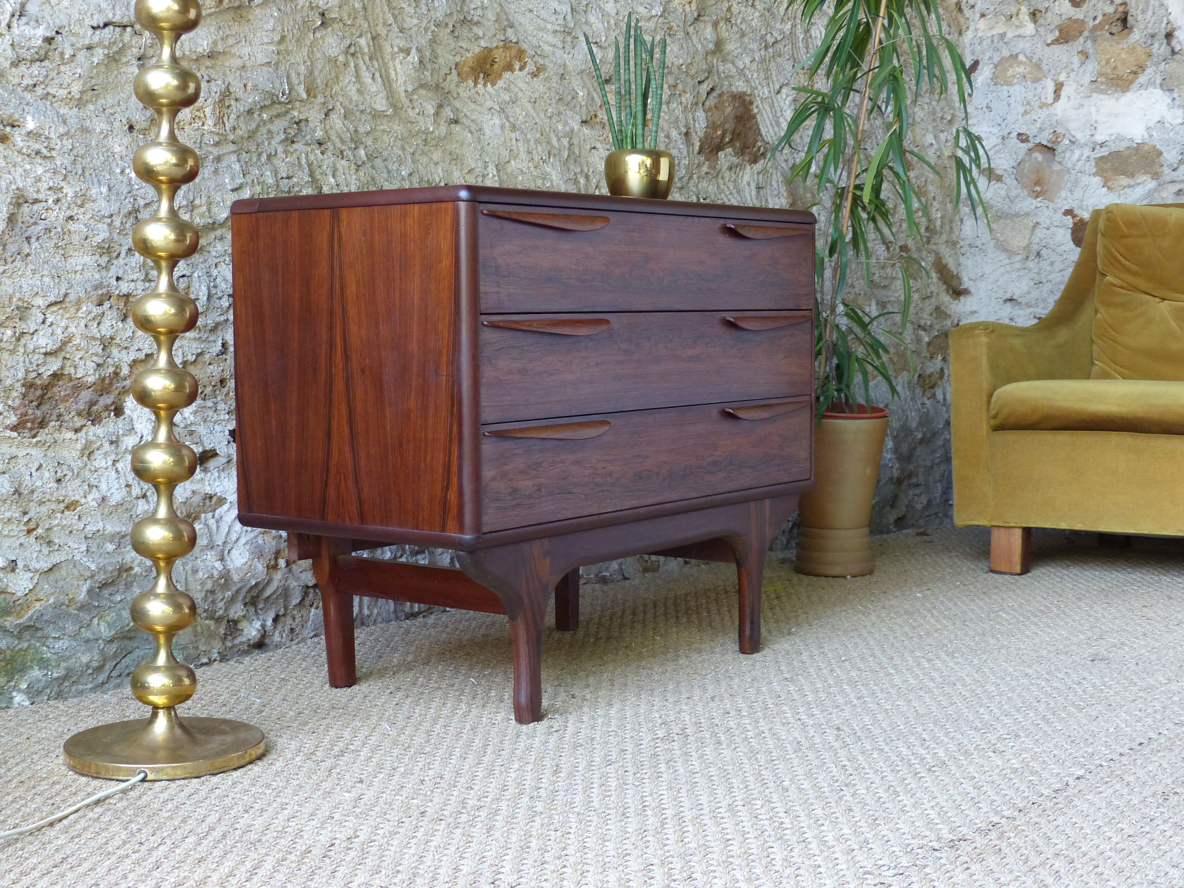 Commode scandinave palissandre de Rio vintage - commode coiffeuse scandinave