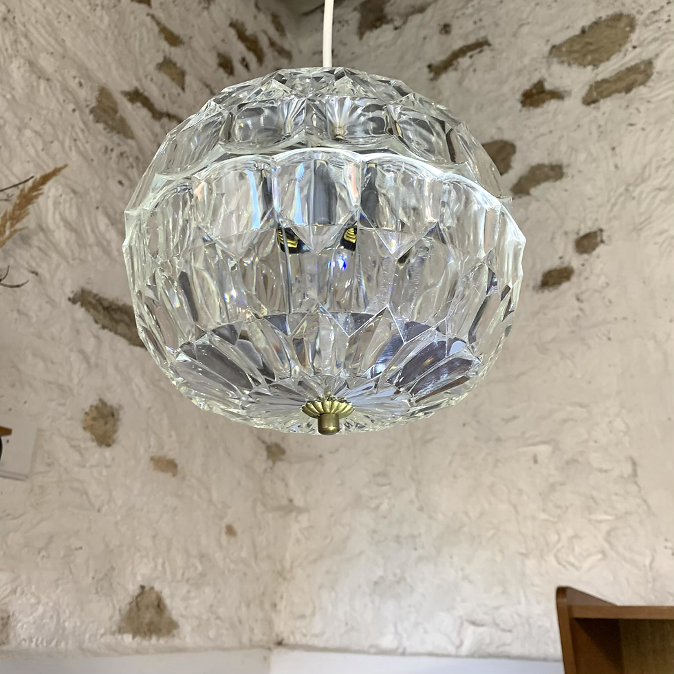 Suspension plexiglass à facette vintage