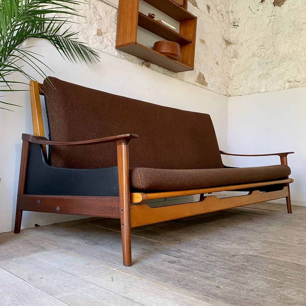 Canapé Banquette scandinave clic-clac vintage 3 places