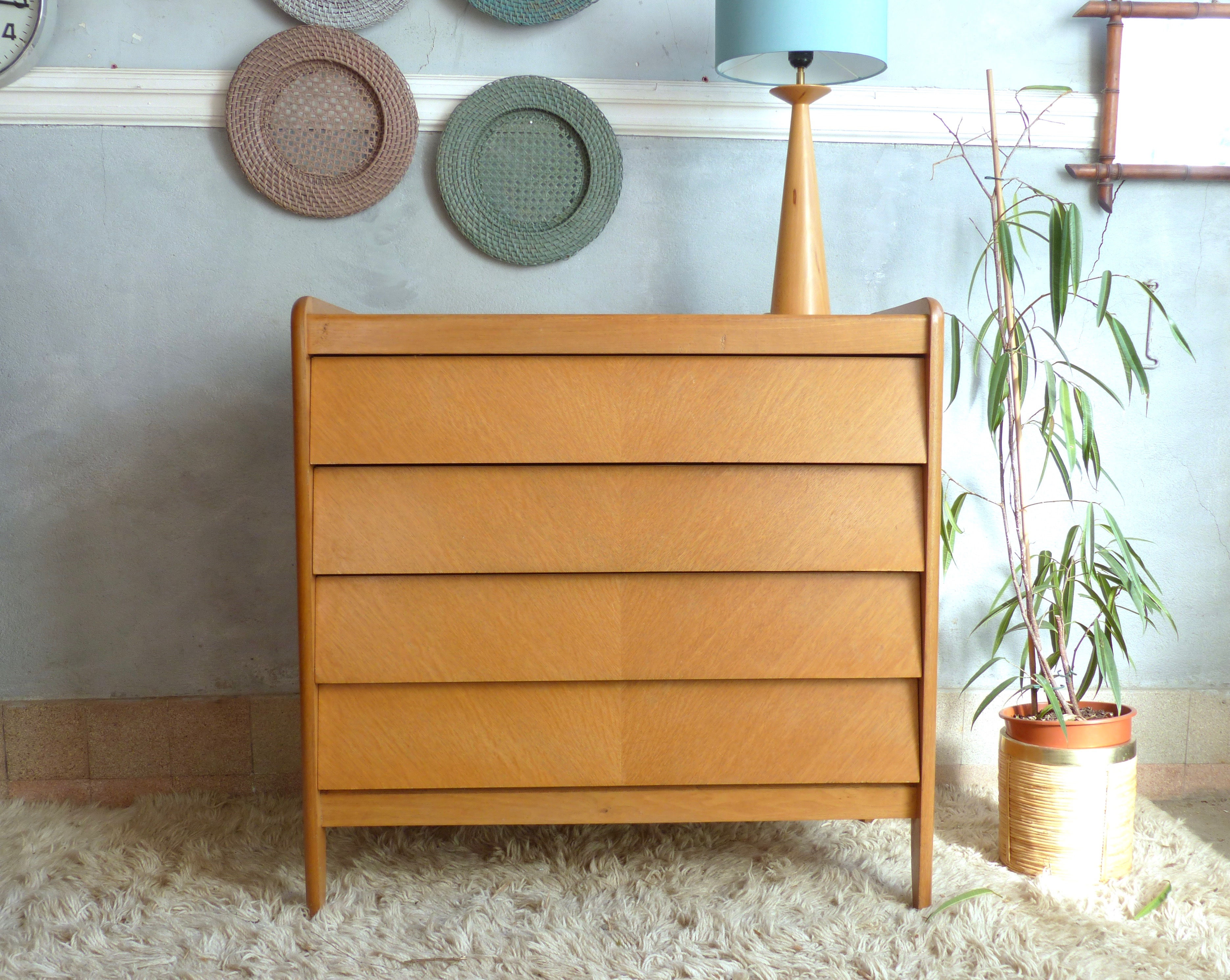 Commode moderniste vintage en chêne