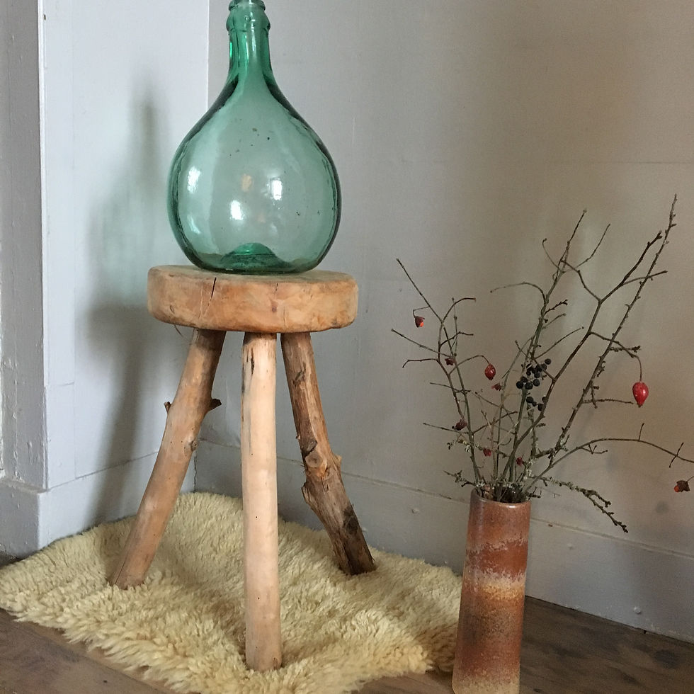 Miniature : Tabouret tripode vintage - tabourets rustique 