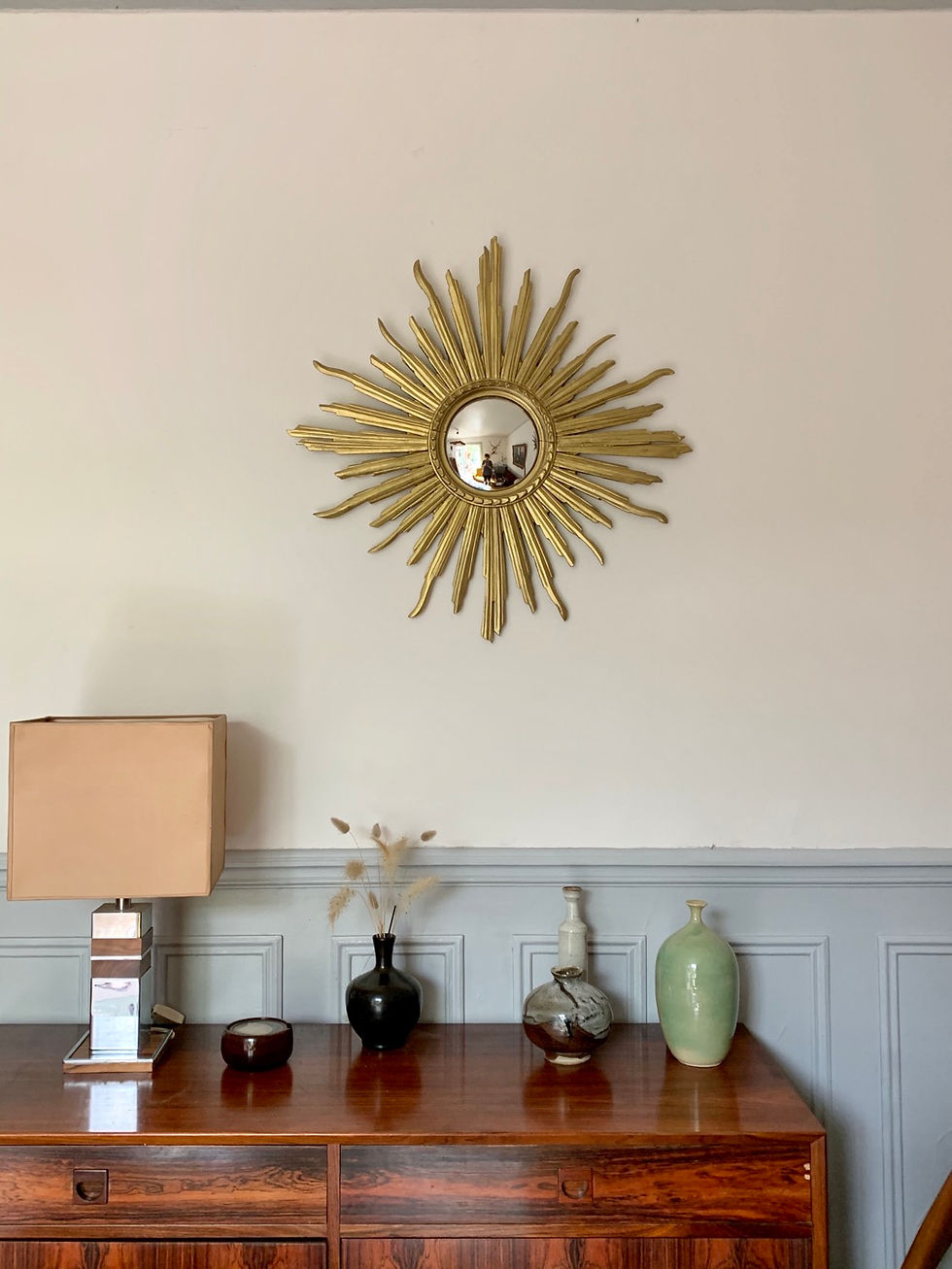 Miniature : Miroir soleil sorcière vintage doré 75 cm