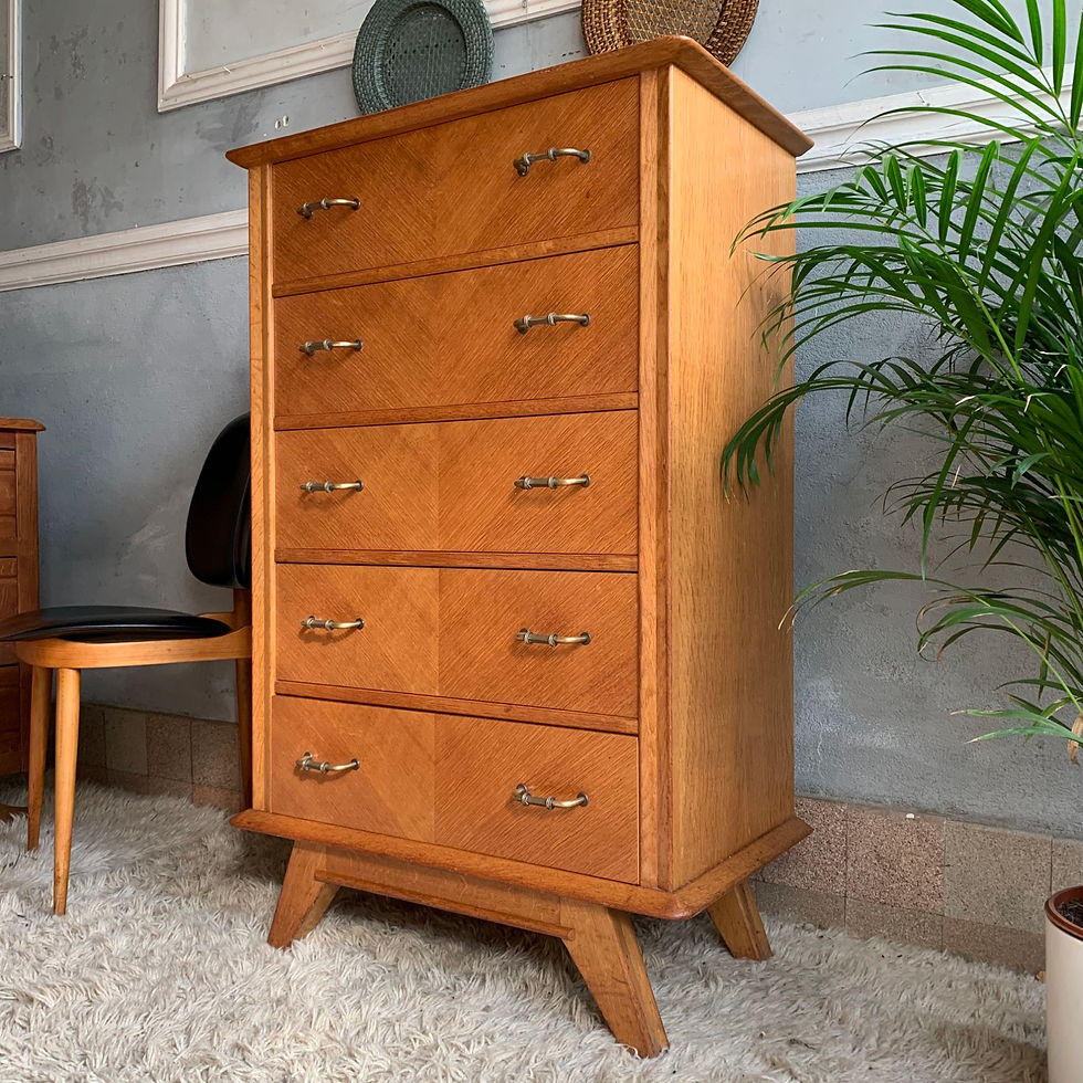 Miniature : Commode chiffonnier vintage pied compas