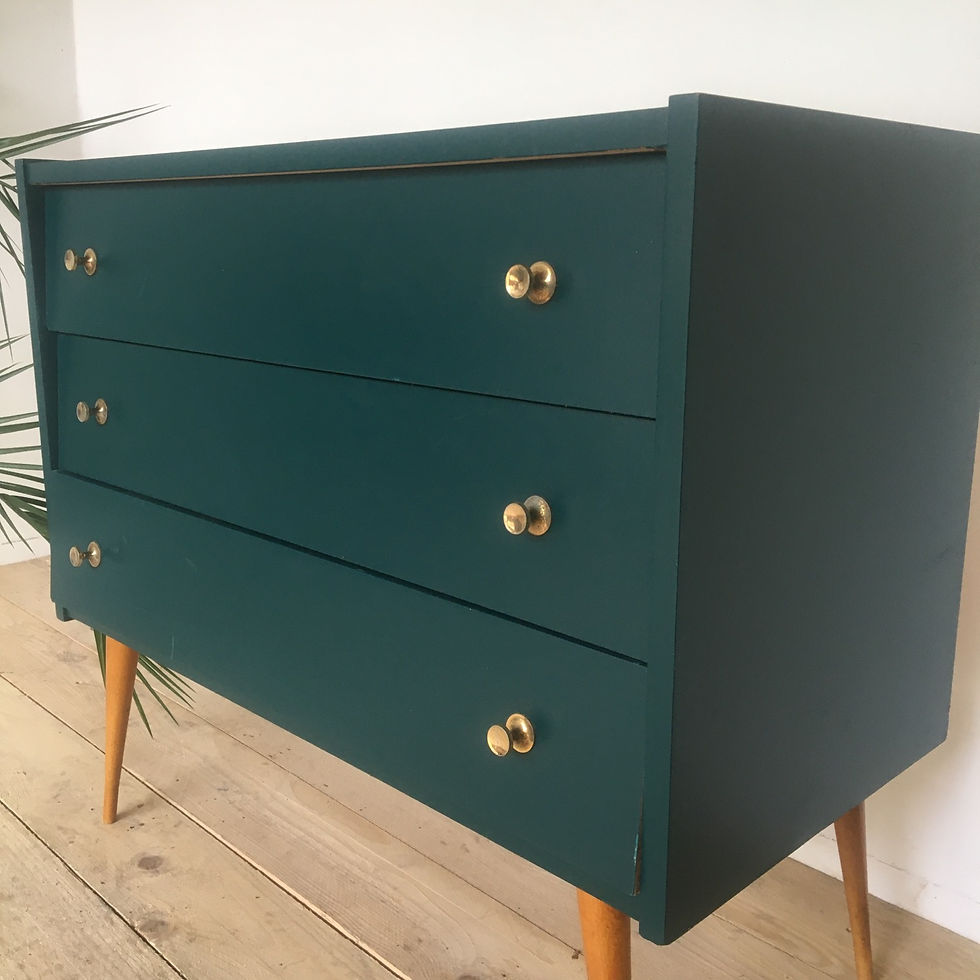 Miniature : Commode vintage bleu canard 