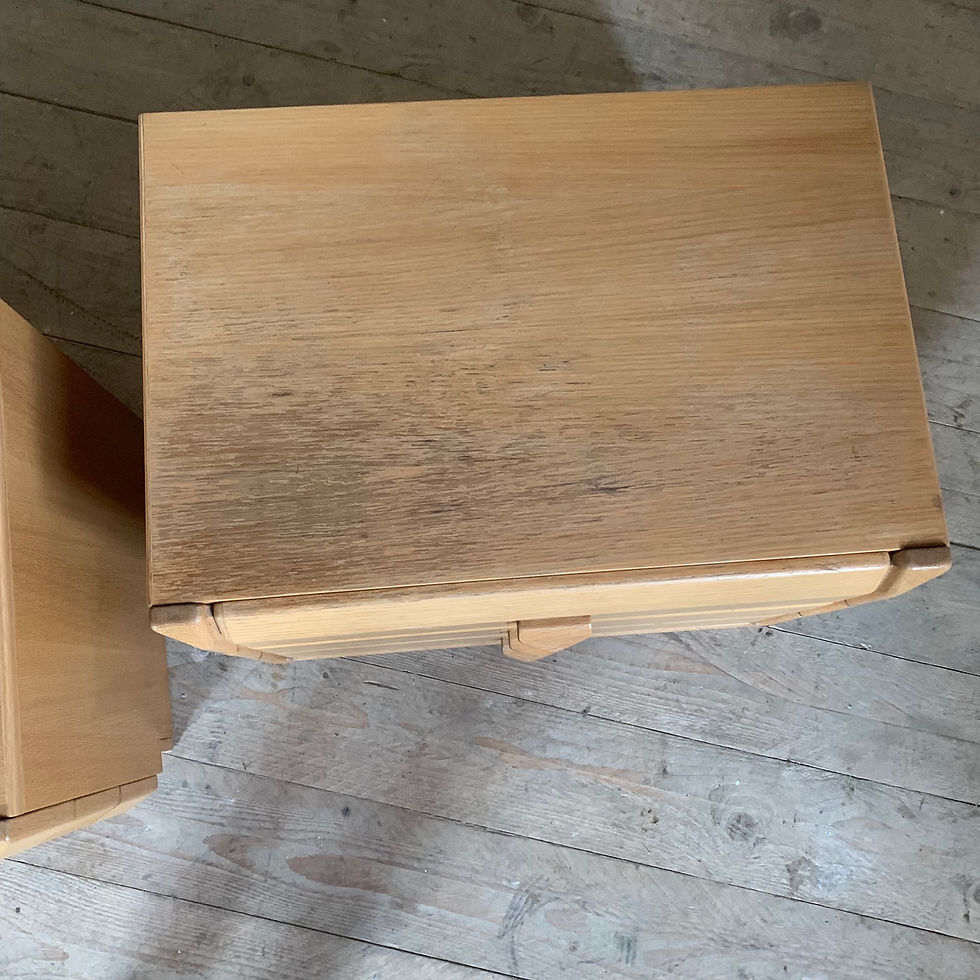 Miniature : Tables de Chevet vintage en chêne massif 