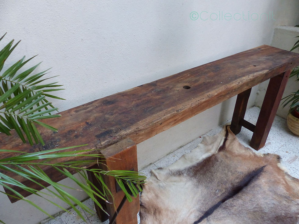 Miniature : Etabli en chêne ancien - console  vintage