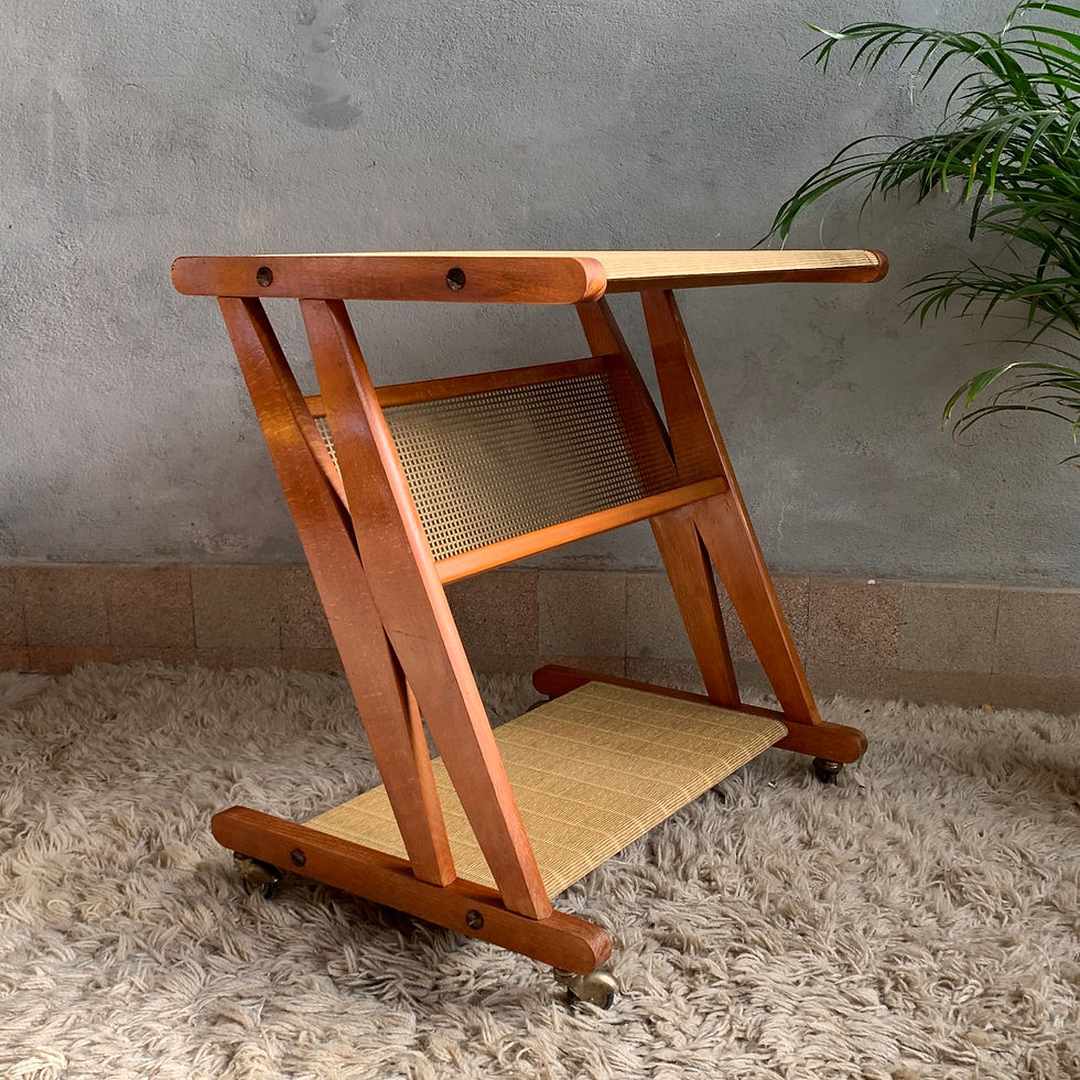 Miniature : Desserte Table roulante vintage zigzag 