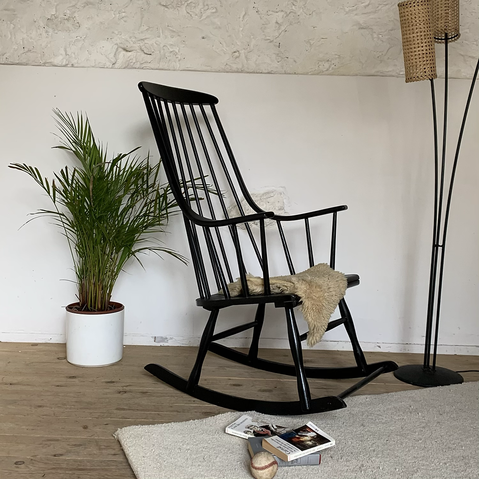 Rocking-chair scandinave vintage Lena Larsson