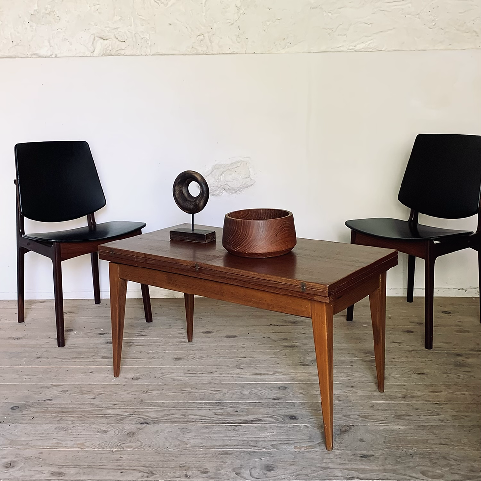 Miniature : Table modulable vintage en teck Albert Ducrot - Table portefeuille vintage 