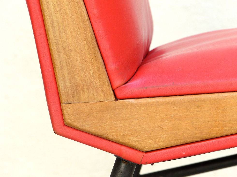 Miniature : Chaise bois et métal vintage français