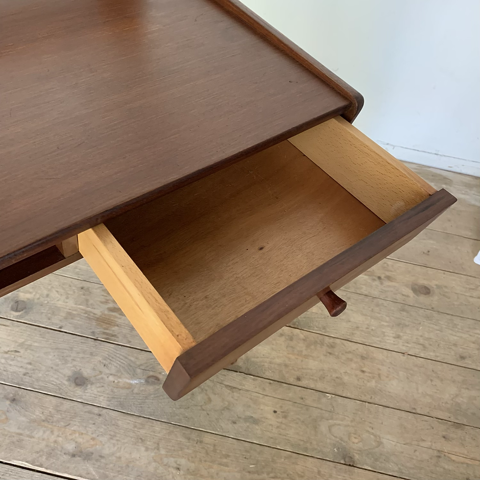 Miniature : Bureau vintage Jacques Hauville en teck  