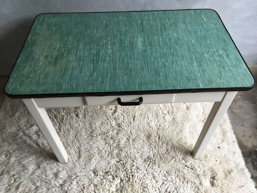 Miniature : Table vintage de cuisine verte - Table de campagne vintage années 50