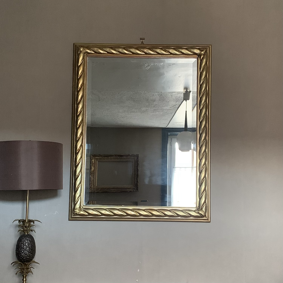 Miroir mural bois doré vintage