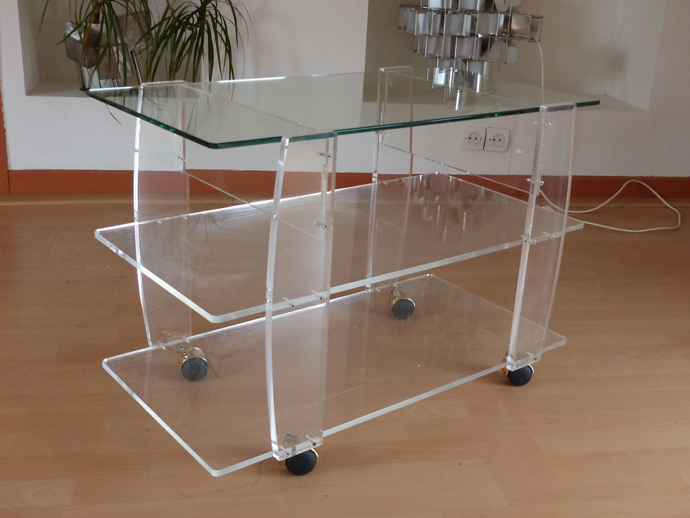 Miniature : Meuble TV plexiglass -Table basse porte-revue plexiglass