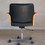 Miniature : Fauteuil de bureau scandinave vintage en cuir Magnus Olesen
