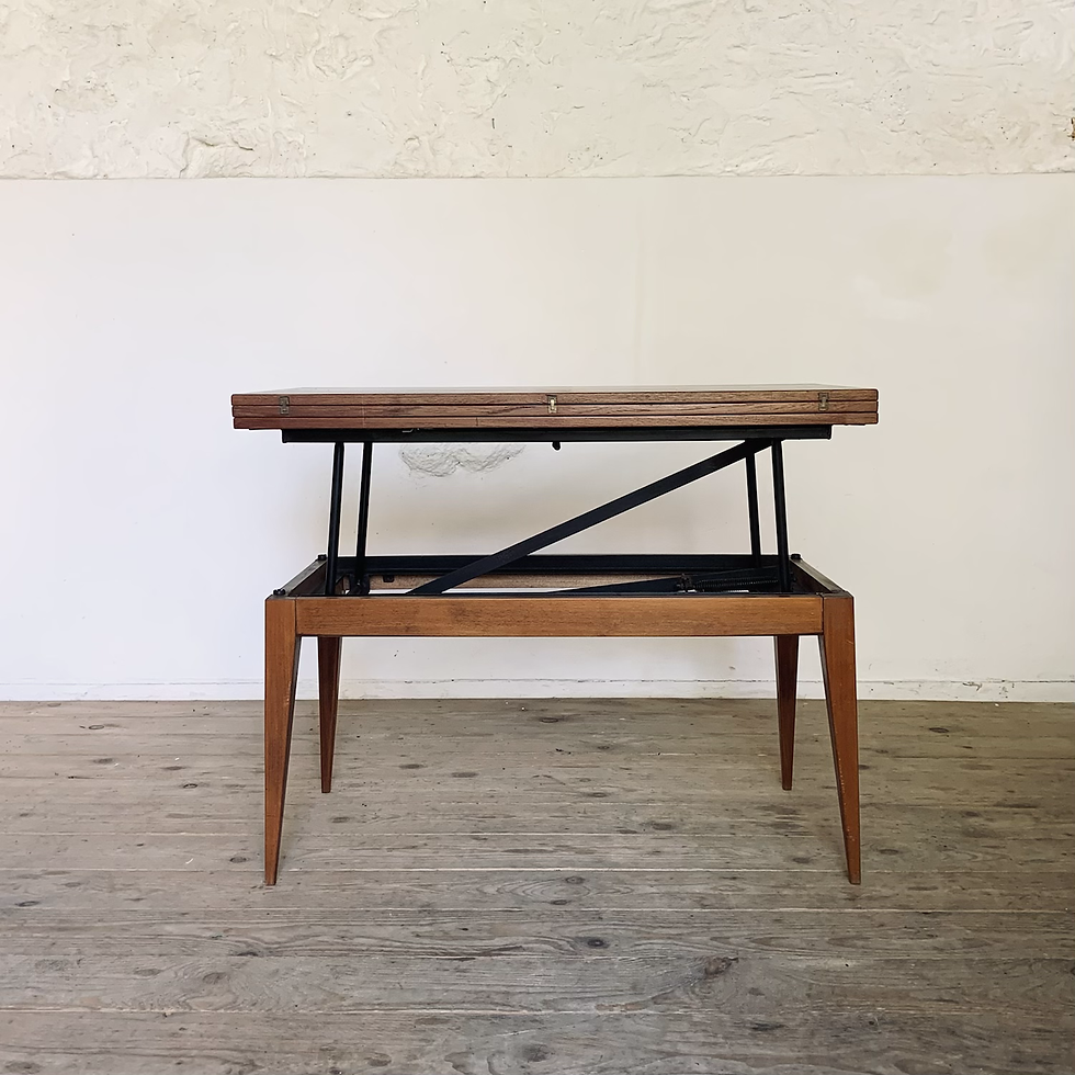 Miniature : Table modulable vintage en teck Albert Ducrot - Table portefeuille vintage 